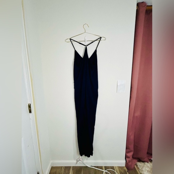 Women’s Blue Sleeveless Jumpsuit Size Large Soft Casual Drawstring Waist Stretch - Picture 7 of 12